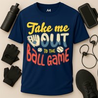 Take me out to the ball game for a Baseball Fan Baseball Cooling Performance Crew T-Shirt