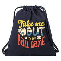 Take me out to the ball game for a Baseball Fan Baseball Drawstring Bag