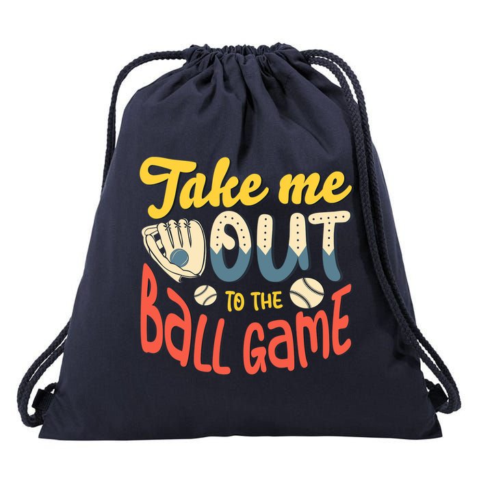 Take me out to the ball game for a Baseball Fan Baseball Drawstring Bag