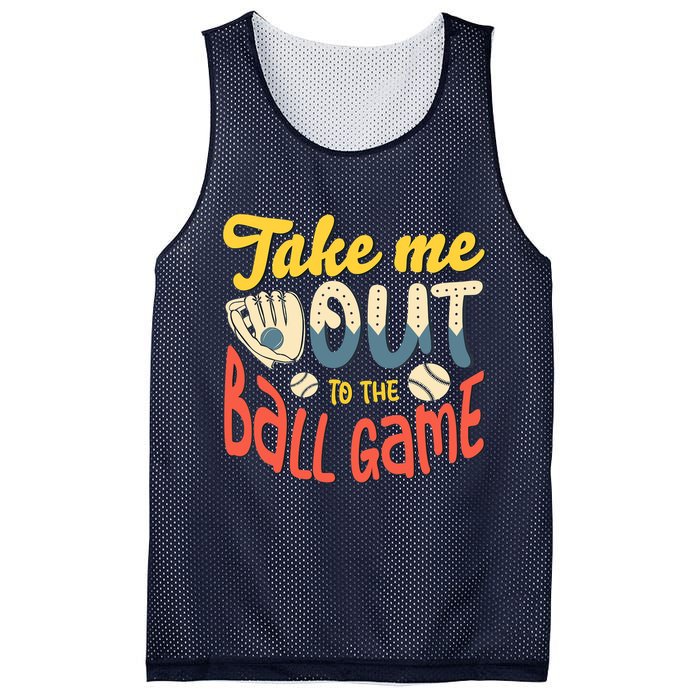 Take me out to the ball game for a Baseball Fan Baseball Mesh Reversible Basketball Jersey Tank