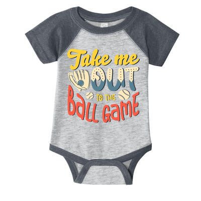 Take me out to the ball game for a Baseball Fan Baseball Infant Baby Jersey Bodysuit