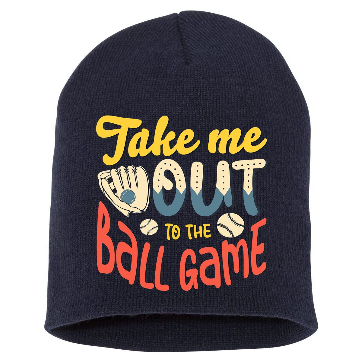 Take me out to the ball game for a Baseball Fan Baseball Short Acrylic Beanie