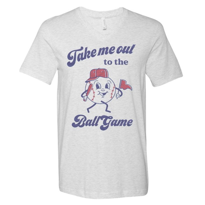 Take Me Out To The Ball Game Baseball Softball V-Neck T-Shirt