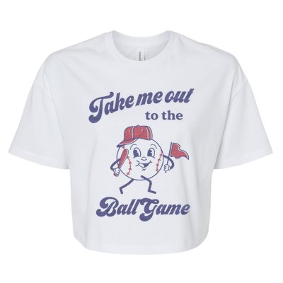 Take Me Out To The Ball Game Baseball Softball Bella+Canvas Jersey Crop Tee