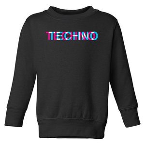 Techno Music Optical Illusion Glitch Trippy Edm Rave Toddler Sweatshirt