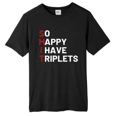 Triplet Mom Of Triplets Funny Triplet Mama Triplet Dad Tall Fusion ChromaSoft Performance T-Shirt