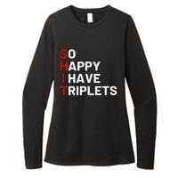 Triplet Mom Of Triplets Funny Triplet Mama Triplet Dad Womens CVC Long Sleeve Shirt