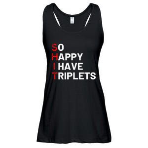 Triplet Mom Of Triplets Funny Triplet Mama Triplet Dad Ladies Essential Flowy Tank