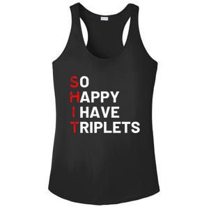 Triplet Mom Of Triplets Funny Triplet Mama Triplet Dad Ladies PosiCharge Competitor Racerback Tank