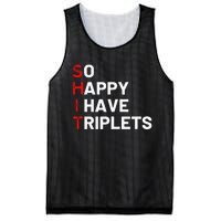 Triplet Mom Of Triplets Funny Triplet Mama Triplet Dad Mesh Reversible Basketball Jersey Tank