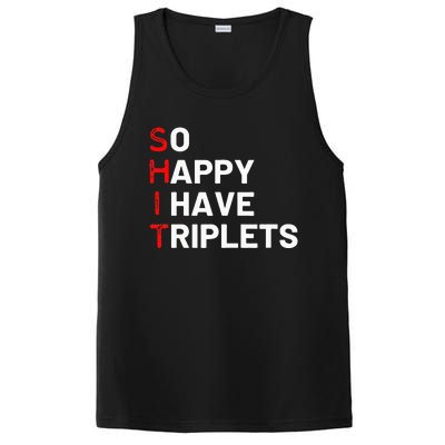 Triplet Mom Of Triplets Funny Triplet Mama Triplet Dad PosiCharge Competitor Tank