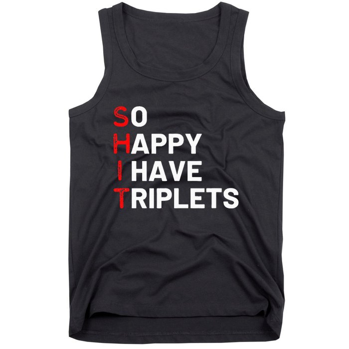 Triplet Mom Of Triplets Funny Triplet Mama Triplet Dad Tank Top