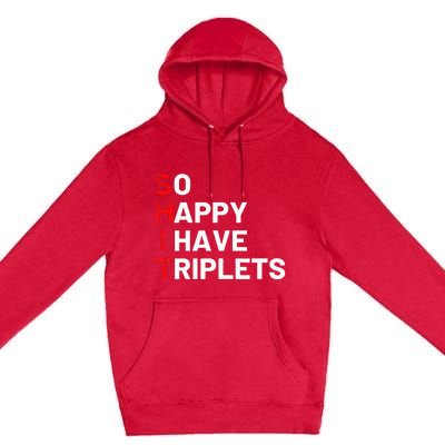 Triplet Mom Of Triplets Funny Triplet Mama Triplet Dad Premium Pullover Hoodie