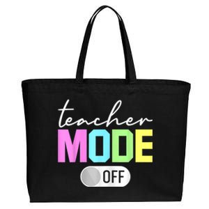 Teacher Mode Off End Of The Year Hello Summer Funny Cotton Canvas Jumbo Tote