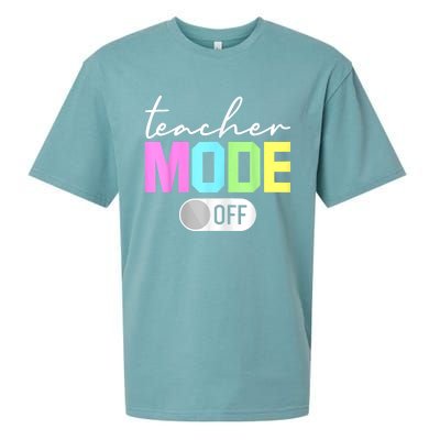 Teacher Mode Off End Of The Year Hello Summer Funny Sueded Cloud Jersey T-Shirt