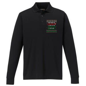 The Magic Of Christmas Is Not In The Presents Ugly Sweater Cool Gift Performance Long Sleeve Polo