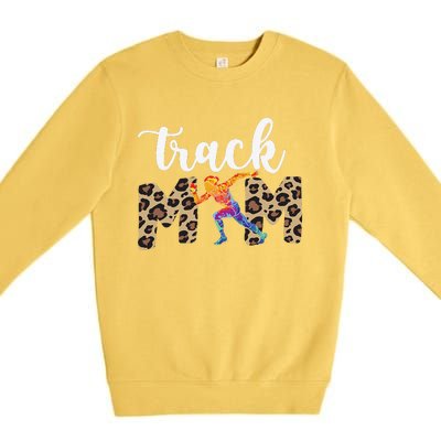 Track Mom Of A Track And Field Athlete Track Mama Premium Crewneck Sweatshirt