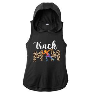 Track Mom Of A Track And Field Athlete Track Mama Ladies PosiCharge Tri-Blend Wicking Draft Hoodie Tank