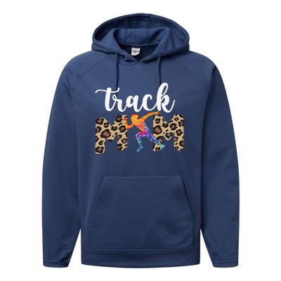 Track Mom Of A Track And Field Athlete Track Mama Performance Fleece Hoodie