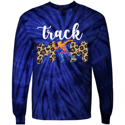 Track Mom Of A Track And Field Athlete Track Mama Tie-Dye Long Sleeve Shirt