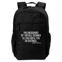 The Measure Of Intelligence Coded Motivational Science Quote Daily Commute Backpack