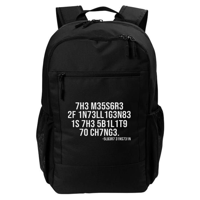 The Measure Of Intelligence Coded Motivational Science Quote Daily Commute Backpack