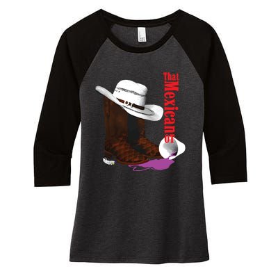 That Mexican Ot Cowboy Women's Tri-Blend 3/4-Sleeve Raglan Shirt