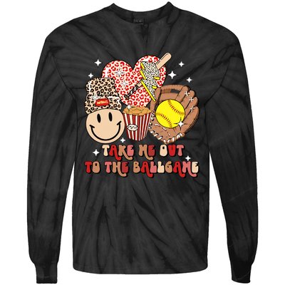 Take Me Out To The Ballgame Game Day Football Season Football Team Tie-Dye Long Sleeve Shirt