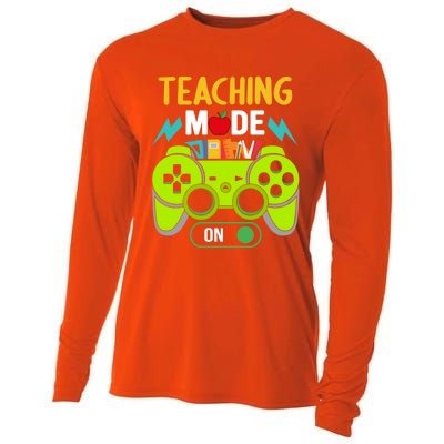 Teaching Mode On Gamer Back To School First Days Gift Cooling Performance Long Sleeve Crew