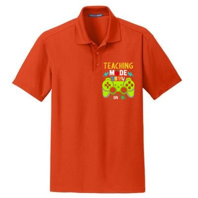 Teaching Mode On Gamer Back To School First Days Gift Dry Zone Grid Polo