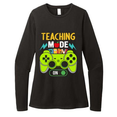 Teaching Mode On Gamer Back To School First Days Gift Womens CVC Long Sleeve Shirt