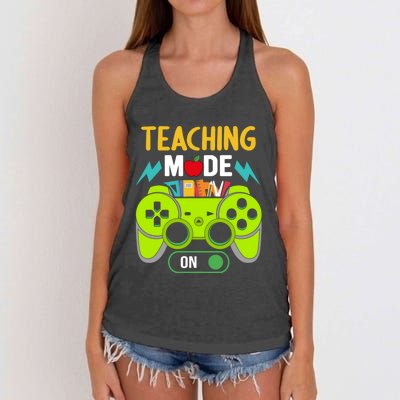 Teaching Mode On Gamer Back To School First Days Gift Women's Knotted Racerback Tank