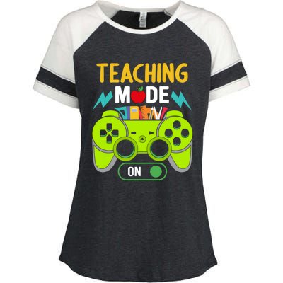 Teaching Mode On Gamer Back To School First Days Gift Enza Ladies Jersey Colorblock Tee