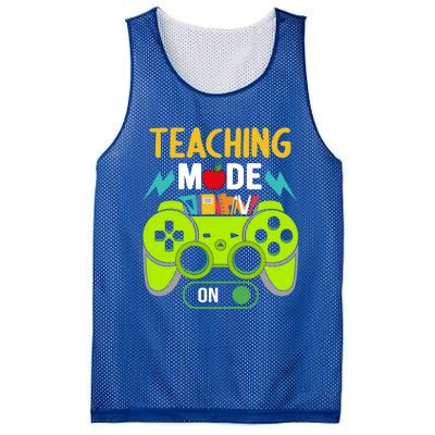 Teaching Mode On Gamer Back To School First Days Gift Mesh Reversible Basketball Jersey Tank