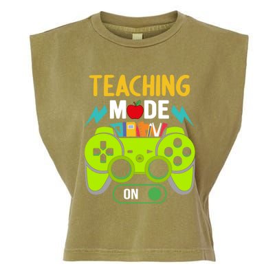 Teaching Mode On Gamer Back To School First Days Gift Garment-Dyed Women's Muscle Tee