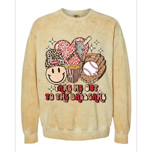 Take Me Out To The Ball Game Baseball Player Fans Lover Colorblast Crewneck Sweatshirt