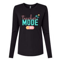 Teacher Mode Off Happy Last Day Of School Summer Break Funny Womens Cotton Relaxed Long Sleeve T-Shirt