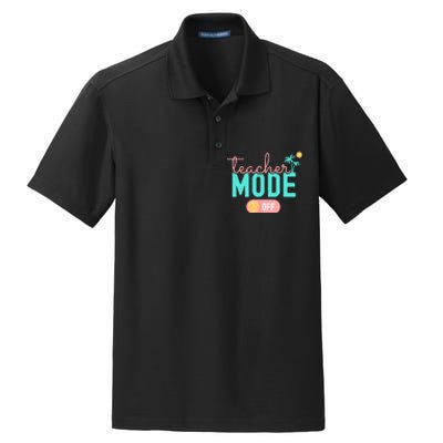 Teacher Mode Off Happy Last Day Of School Summer Break Funny Dry Zone Grid Polo