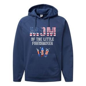 The Mom Of The Little Firecracker 4th Of July Expecting Great Gift Performance Fleece Hoodie