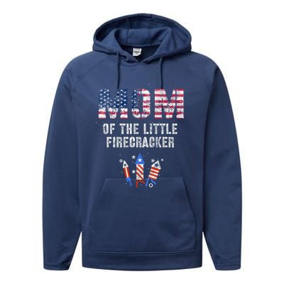 The Mom Of The Little Firecracker 4th Of July Expecting Great Gift Performance Fleece Hoodie