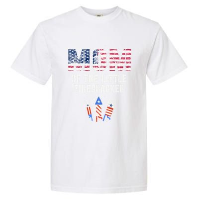 The Mom Of The Little Firecracker 4th Of July Expecting Great Gift Garment-Dyed Heavyweight T-Shirt