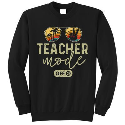 Teacher Mode Off Sunglasses Retro Sunset Summer Vacation Sweatshirt