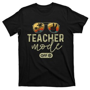 Teacher Mode Off Sunglasses Retro Sunset Summer Vacation T-Shirt