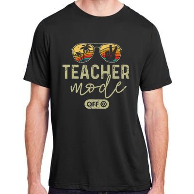 Teacher Mode Off Sunglasses Retro Sunset Summer Vacation Adult ChromaSoft Performance T-Shirt