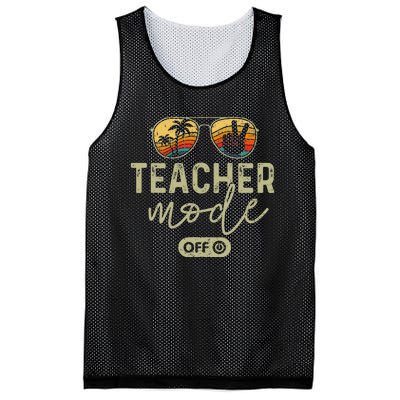 Teacher Mode Off Sunglasses Retro Sunset Summer Vacation Mesh Reversible Basketball Jersey Tank