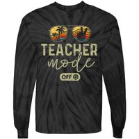 Teacher Mode Off Sunglasses Retro Sunset Summer Vacation Tie-Dye Long Sleeve Shirt