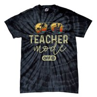 Teacher Mode Off Sunglasses Retro Sunset Summer Vacation Tie-Dye T-Shirt