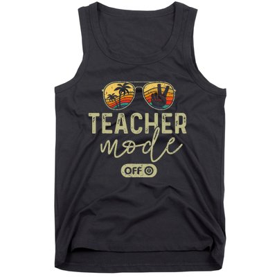 Teacher Mode Off Sunglasses Retro Sunset Summer Vacation Tank Top