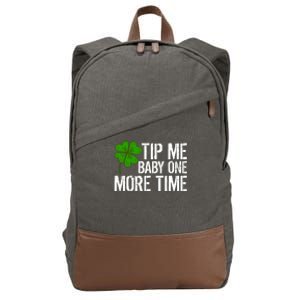 Tip Me One More Time Waiter Bartender St Patrick´s Day Funny Gift Cotton Canvas Backpack