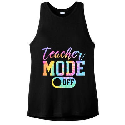 Teacher Mode Off Colorful Retro Ladies PosiCharge Tri-Blend Wicking Tank